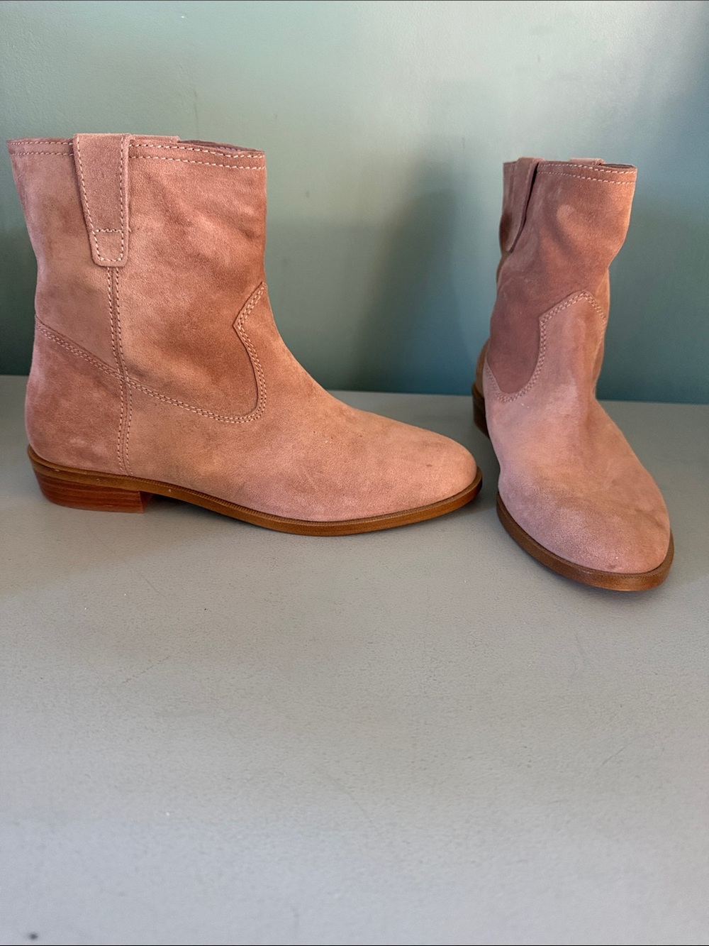 Rebecca Minkoff Suede Ankle Boots in Blush Pink Size 7